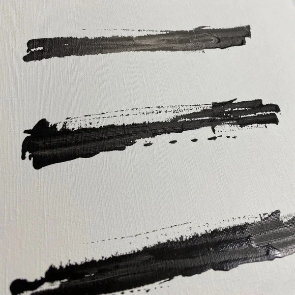 Abstract Acrylic Original Painting On Canvas Paper 9X12 Wall Art Black White - Picture 3 of 5